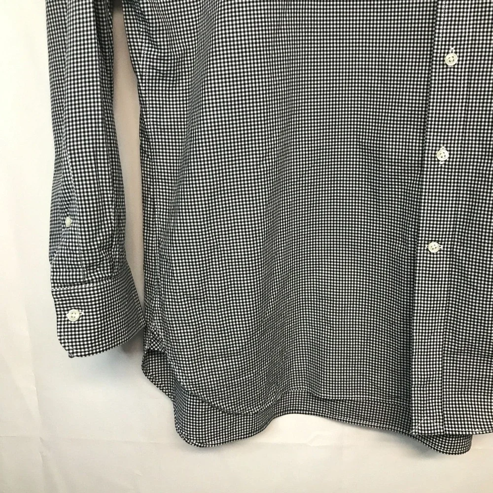 Polo‎ Ralph Lauren Mens 17.5 34-35 Black White Gingham Button Down Shirt